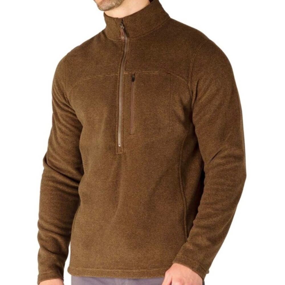 Sherpa Adventure Gear Rolpa 3/4 Zip Fleece Hiking Jacket Brown XL